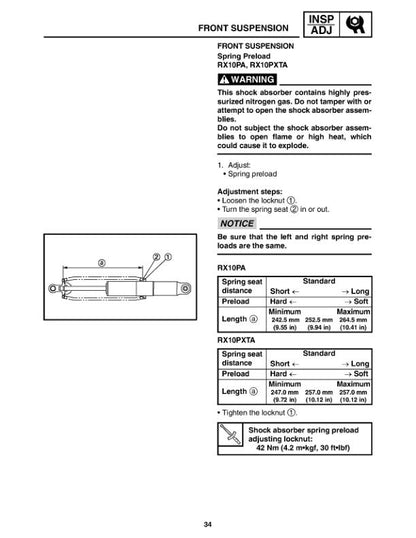 Yamaha RX1 Apex Service Snowmobile Manual sample page from the repair manual