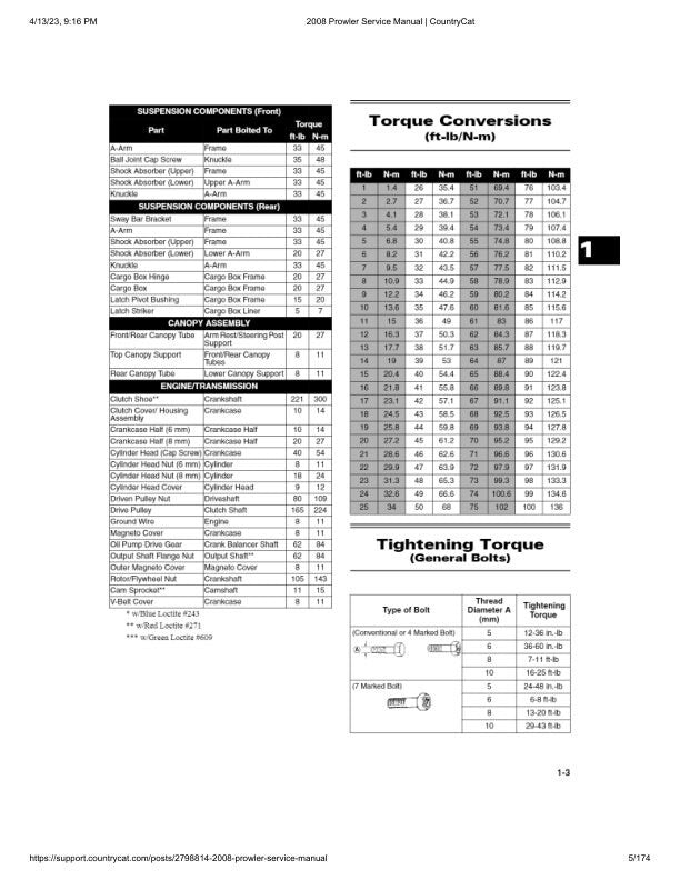 Arctic Cat Prowler XT XTX UTV Service Manual sample page showing repair procedures