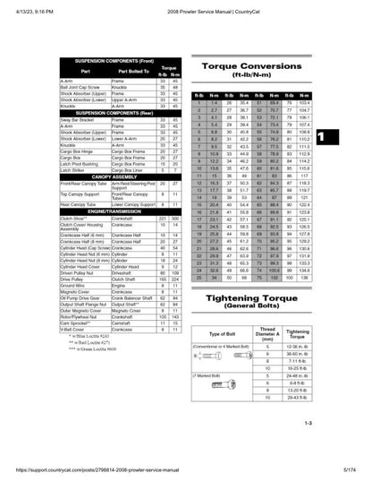 Arctic Cat Prowler XT XTX UTV Service Manual sample page showing repair procedures
