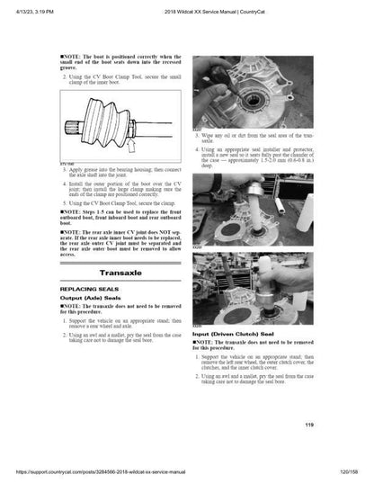 Arctic Cat Wildcat XX UTV Service Manual sample page from the repair manual