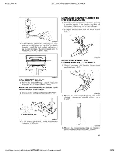 Arctic Cat Sno Pro 120 Snowmobile Service Manual sample page with technical illustrations