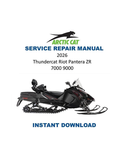 Arctic Cat Thundercat Riot Pantera ZR 7000 9000 Snowmobile Service 2026 - Service Manual PDF Instant Download
