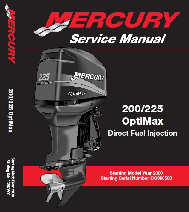 Mercury OptiMax 200 225 Outboard Service Manual factory service manual title page