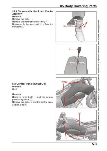 CFMOTO CFX 2E 5E Electric Service Manual sample page from service manual
