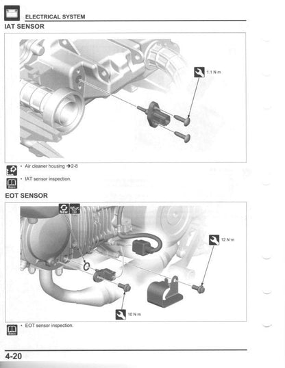 Honda Monkey 125A Motorcycle Service Manual sample page with service data and tables