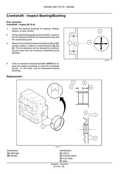 New Holland Workmaster 45 55 Tractor Service Manual sample page with diagrams and specifications