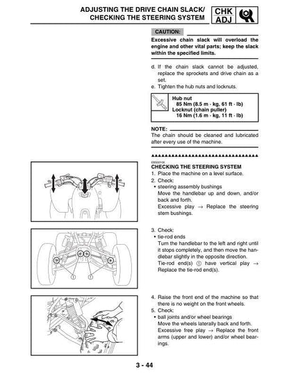 Yamaha YFZ450S Motorcycle Service Manual sample page from service manual
