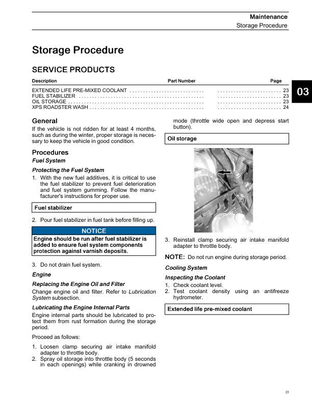 Can-Am Ryker Series Motorcycle Service Manual table of contents
