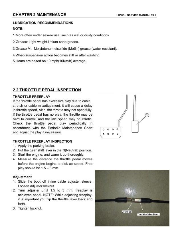 Linhai Crossfire E5 LH50U UTV Service Manual sample page from service manual
