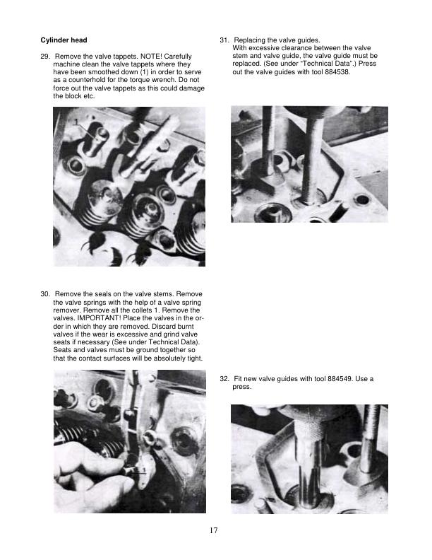 Volvo Penta MD6A MD7A Marine Diesel Engine Service Manual sample page with technical illustrations