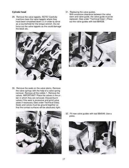 Volvo Penta MD6A MD7A Marine Diesel Engine Service Manual sample page with technical illustrations