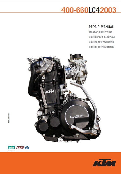 KTM 400 520 620 640 660 LC4 Engine Service Manual factory service manual title page