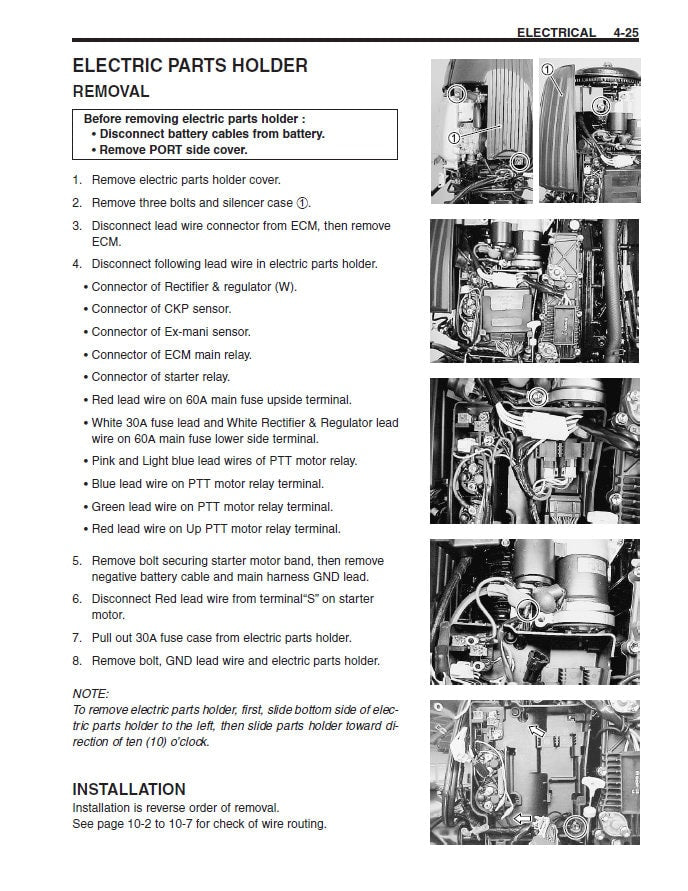 Suzuki DF40 DF50 Outboard Service Manual sample page from service manual