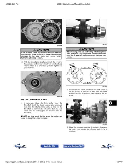 Arctic Cat F5 F6 F7 M5 M7 Panther Pantera ZR Snowmobile Service Manual sample page from the repair manual
