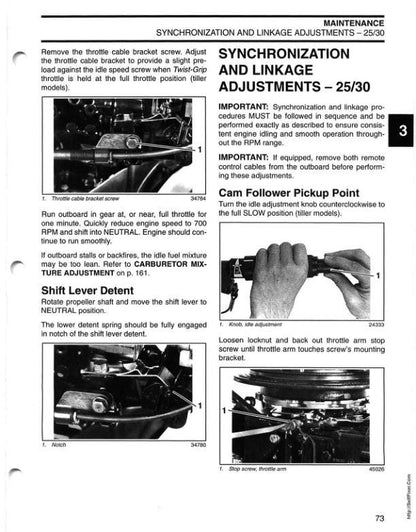 Johnson Evinrude 9.9-30 HP Outboard Service Manual sample page from service manual