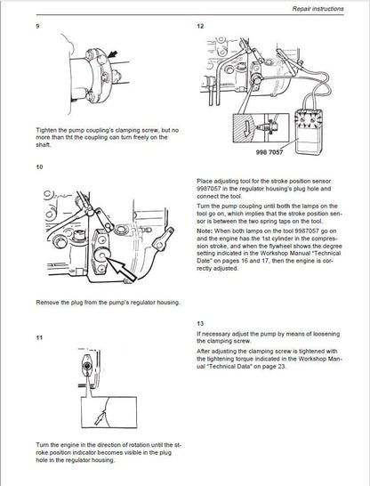 Volvo Penta TAMD  61A 62A 63L 63P 71A 71B 72A 72P 72WJ Service Manual sample page showing schematics and diagrams
