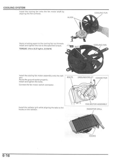 Honda VFR800/A Interceptor Motorcycle Service Manual sample page from the repair manual