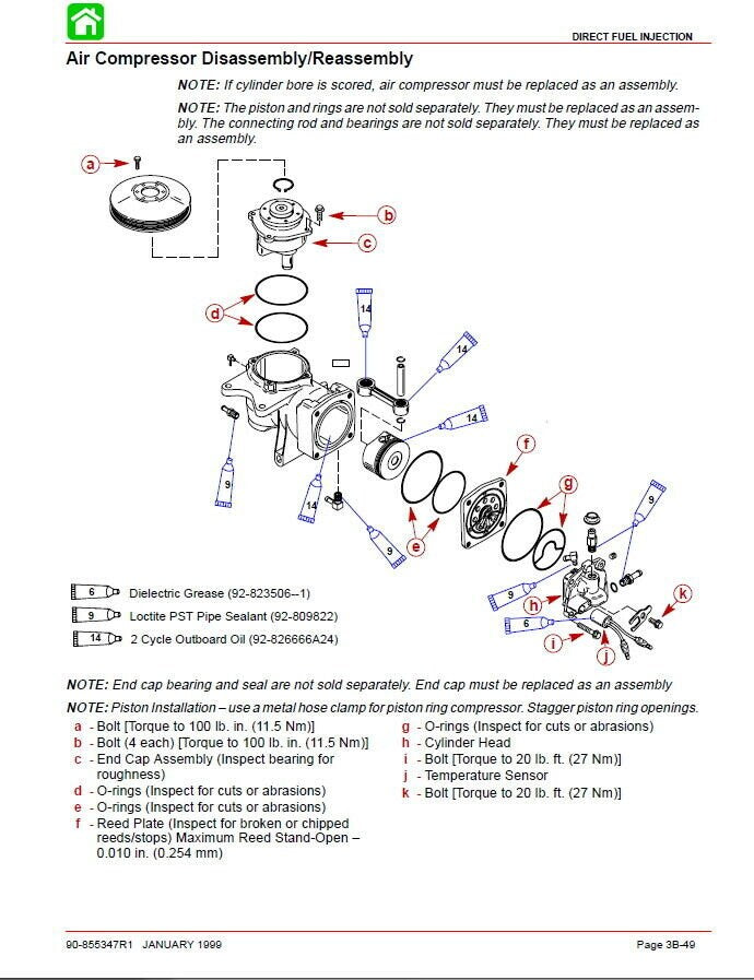 Mercury Optimax 115 135 150 175 Outboard Service Manual sample page showing repair procedures