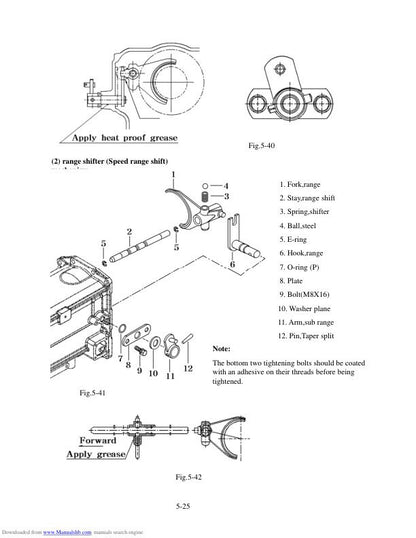 TYM T303 T353 HST Compact Tractor Service Manual sample page with diagrams and specifications