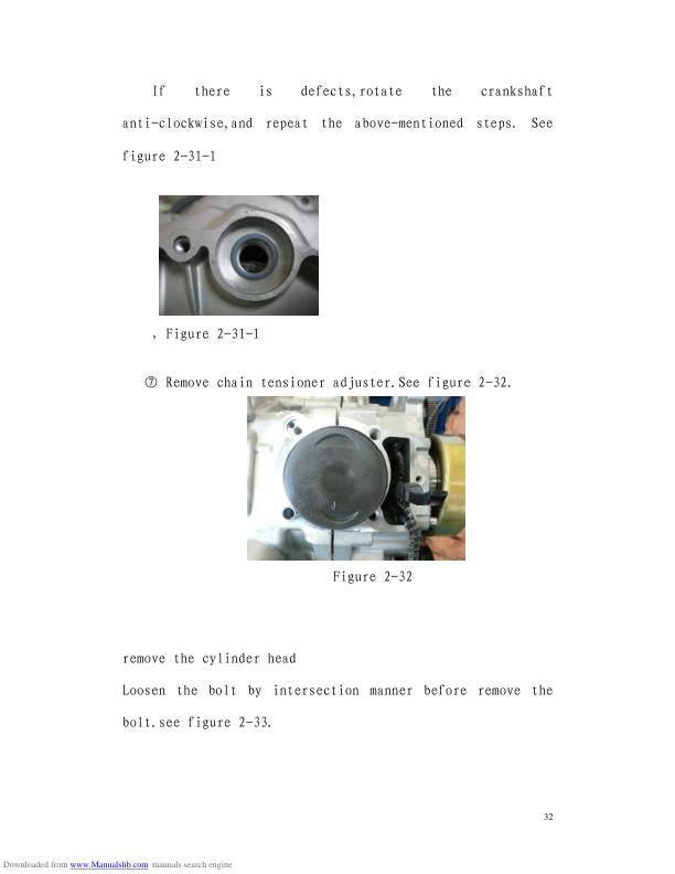 HiSun HS500 ATV-2 Service Manual sample page with service data and tables