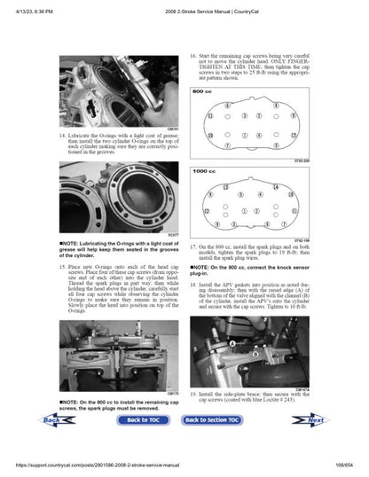 Arctic Cat Bearcat Crossfire Panther F5 F6 F8 Snowmobile Service sample page with diagrams and specifications