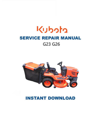 Kubota G 23 26 Mower Service Manual - Service Manual PDF Instant Download