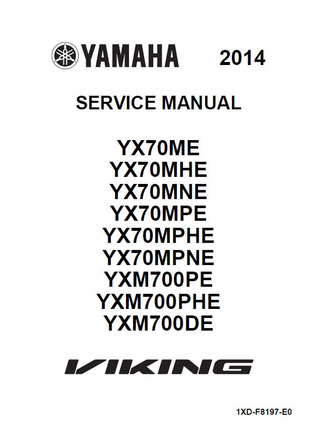 Yamaha Viking YX70 YXM700 UTV Service Manual factory service manual title page