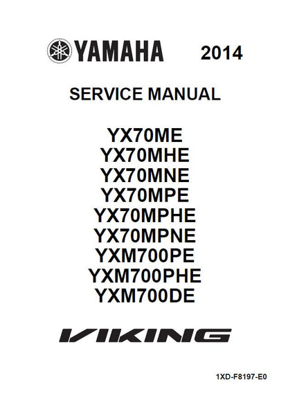 Yamaha Viking YX70 YXM700 UTV Service Manual factory service manual title page