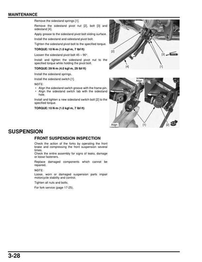Honda NC 700 Motorcycle Service Manual sample page from service manual