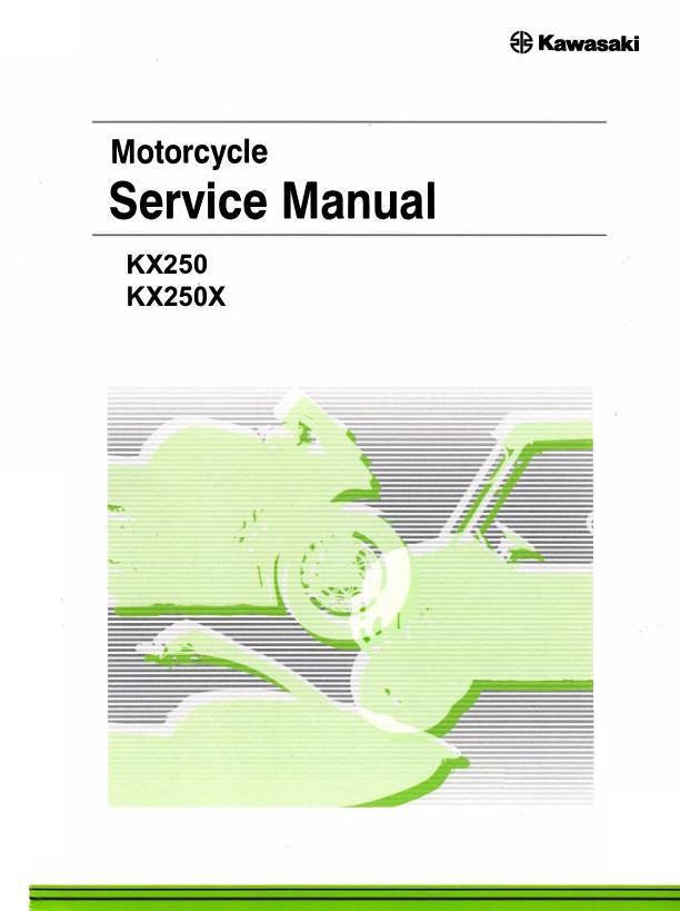 Kawasaki KX 250 KX250X Motorcycle Service Manual factory service manual title page