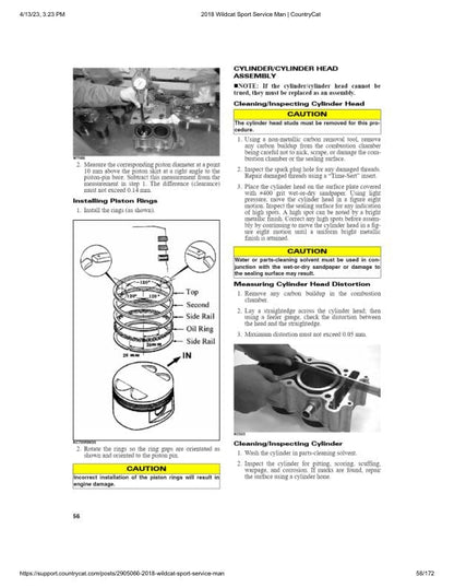 Arctic Cat Wildcat Sport 700 UTV Service Manual sample page with diagrams and specifications