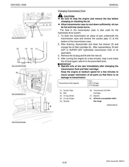 Kubota GR 2100 EC Mower Service Manual sample page from service manual