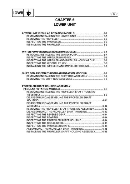 Yamaha F150 FL150 Outboard Service Manual sample page with technical illustrations