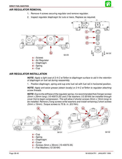 Mercury Optimax 135 150 Outboard Service Manual sample page showing repair procedures