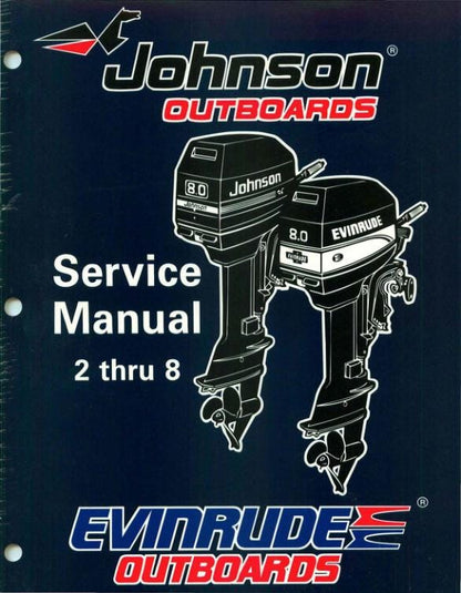Johnson Evinrude 2 - 8 HP Outboard Service Manual factory service manual title page