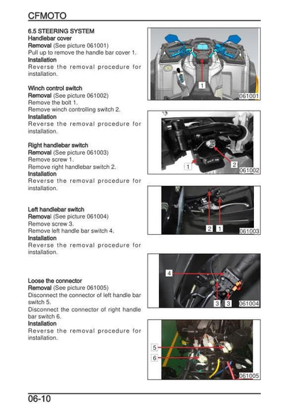 CFMOTO CFORCE 1000 ATV Service Manual sample page showing schematics and diagrams