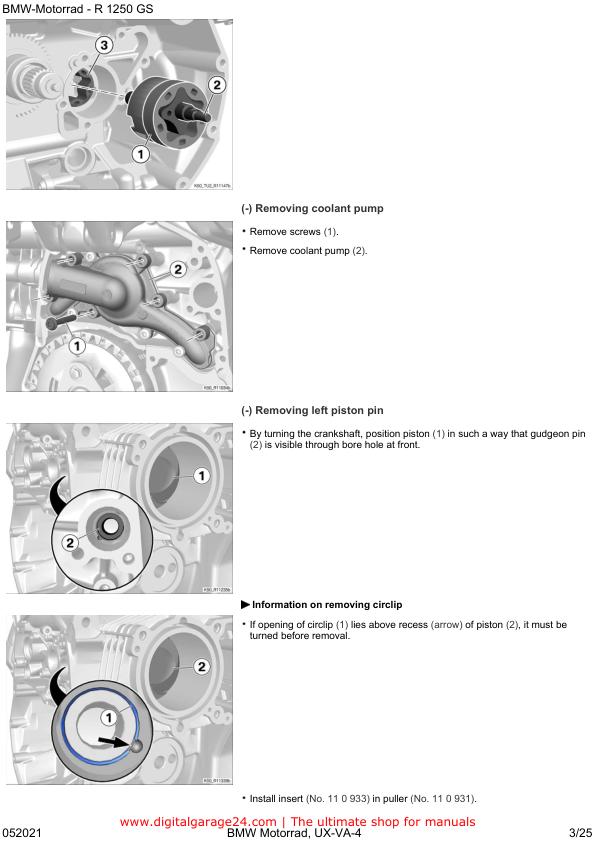 BMW R1250 GS K50 /12 Motorcycle Service Manual sample page from service manual