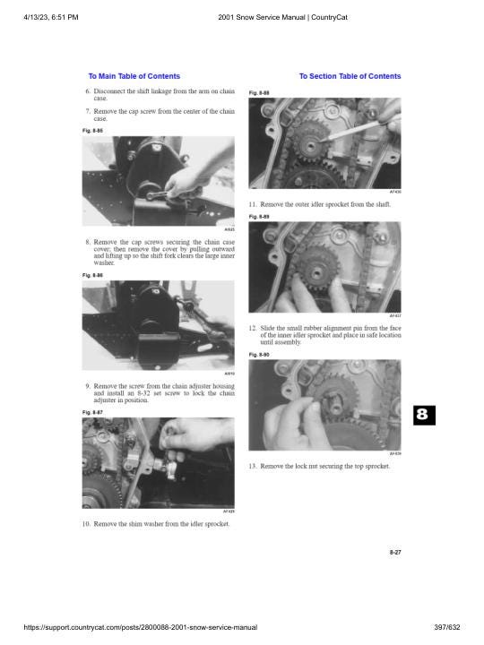 Arctic Cat Panther Bearcat Thundercat ZR ZL Snowmobile Service Manual sample page from the repair manual