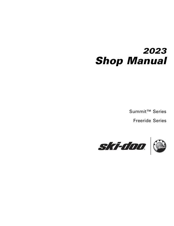 Skidoo Summit Freeride 600 850 900 Snowmobile Service Manual factory service manual title page