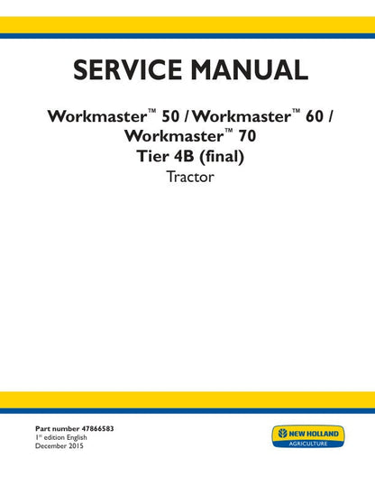 New Holland Workmaster 50 60 70 Tractor Service Manual factory service manual title page