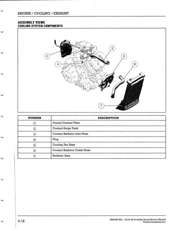 Indian Scout Sixty Bobber Motorcycle Service Manual sample page with diagrams and specifications