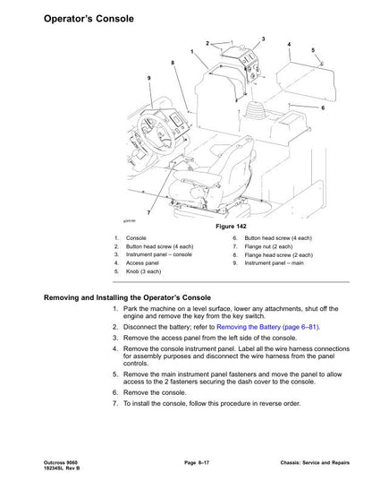 Toro 9060 Outcross Mower Service Manual sample page showing schematics and diagrams