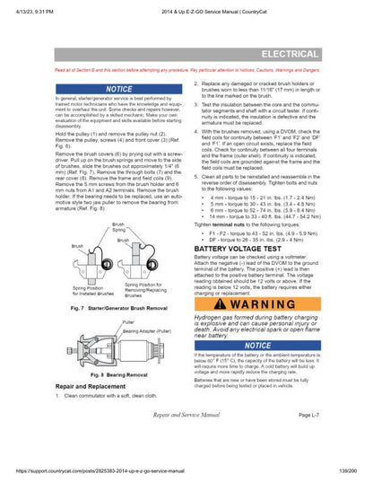 EZGO Fleet Freedom Shuttle TXT Gas Golf Cart Service Manual sample page from the repair manual