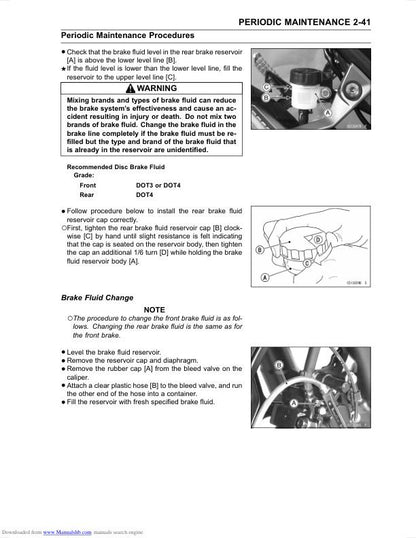 Kawasaki Ninja 300 Motorcycle Service Manual sample page from service manual