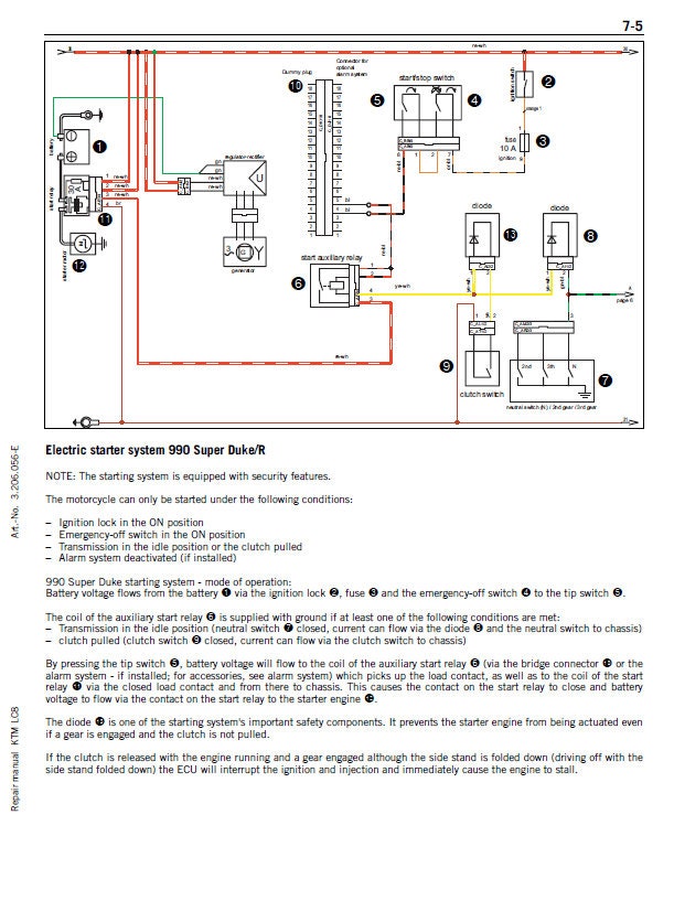 KTM 950 990 LC8 Motorcycle Engine Service Manual sample page showing repair procedures