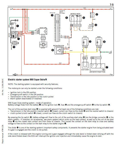 KTM 950 990 LC8 Motorcycle Engine Service Manual sample page showing repair procedures