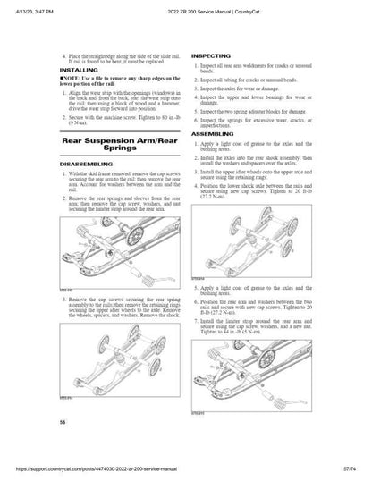 Arctic Cat ZR 200 Snowmobile Service Manual sample page showing schematics and diagrams