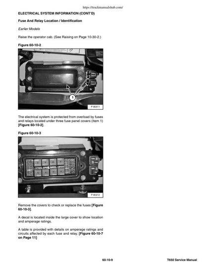 Bobcat T650 Compact Track Loader Service Manual sample page with service data and tables