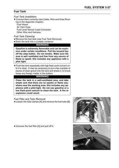 Kawasaki Jetski Ultra 150 Service Manual sample page with technical illustrations