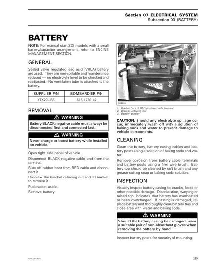 Skidoo MXZ Summit GSX Snowmobile Service Manual sample page showing repair procedures
